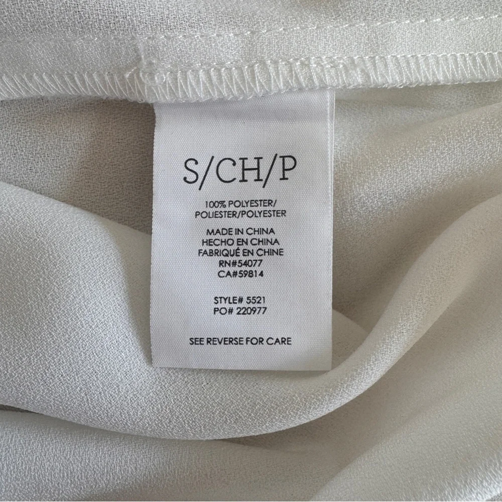 CAbi White Float Top 3/4 Ruffle Bell Sleeve Womens Size S Blouse 5521
